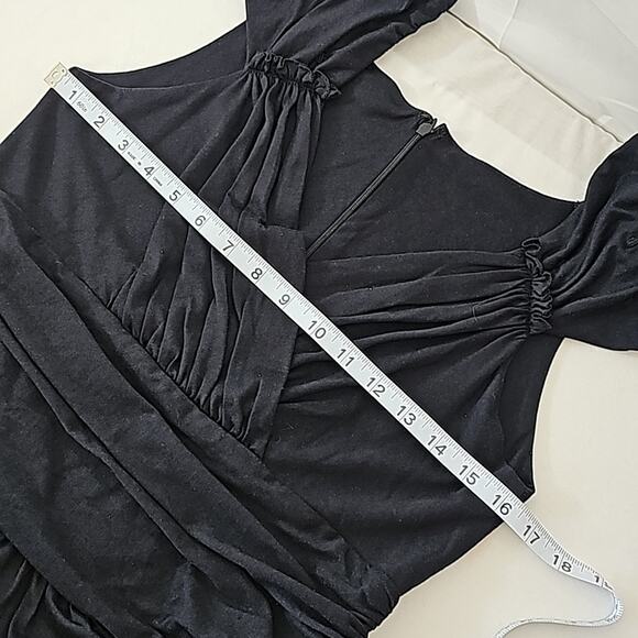 Peruvian Connection Womens Sz M Fonteyn Black Whimsigoth Fairy Grunge Midi Dress - Picture 8 of 12